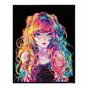 DIAMOND DOTZ - Neon Anime Girl - 35.5 x 45.7cm