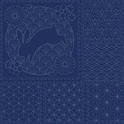 Sashiko Panel - Linen/Cotton 137 x 50cm Traditional Design Navy