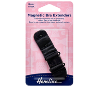 Bra Back Magnetic Expander Extender 19mm - 1 Hook - black